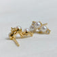 Yellow Gold Plated Sterling Silver Freshwater Pearl Earrings, ER45