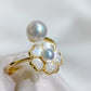 Yellow Gold Plated Sterling Silver Freshwater Pearl Ring with Mother of Pearl, R3