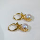 Yellow Gold Plated Sterling Silver Freshwater Pearl Earrings, ER53