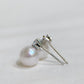 White Gold Plated Sterling Silver Freshwater Pearl Earrings, ER58