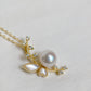 Yellow Gold Plated Sterling Silver Freshwater Pearl Necklace, NL4, NL5