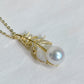 Yellow Gold Plated Sterling Silver Freshwater Pearl Necklace with Mother of Pearl, NL3