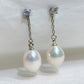 White Gold Plated Sterling Silver Freshwater Pearl Earrings, ER47