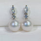 White Gold Plated Sterling Silver Freshwater Pearl Earrings, ER54