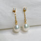 Yellow Gold Plated Sterling Silver Freshwater Pearl Detachable Earrings, ER66