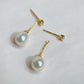 Yellow Gold Plated Sterling Silver Freshwater Pearl Detachable Earrings, ER66