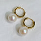 Yellow Gold Plated Sterling Silver Freshwater Pearl Earrings, ER23