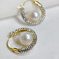 Yellow Gold Plated Sterling Silver Freshwater Pearl Earrings, ER32