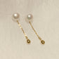Yellow Gold Plated Sterling Silver Freshwater Pearl Detachable Earrings, ER1
