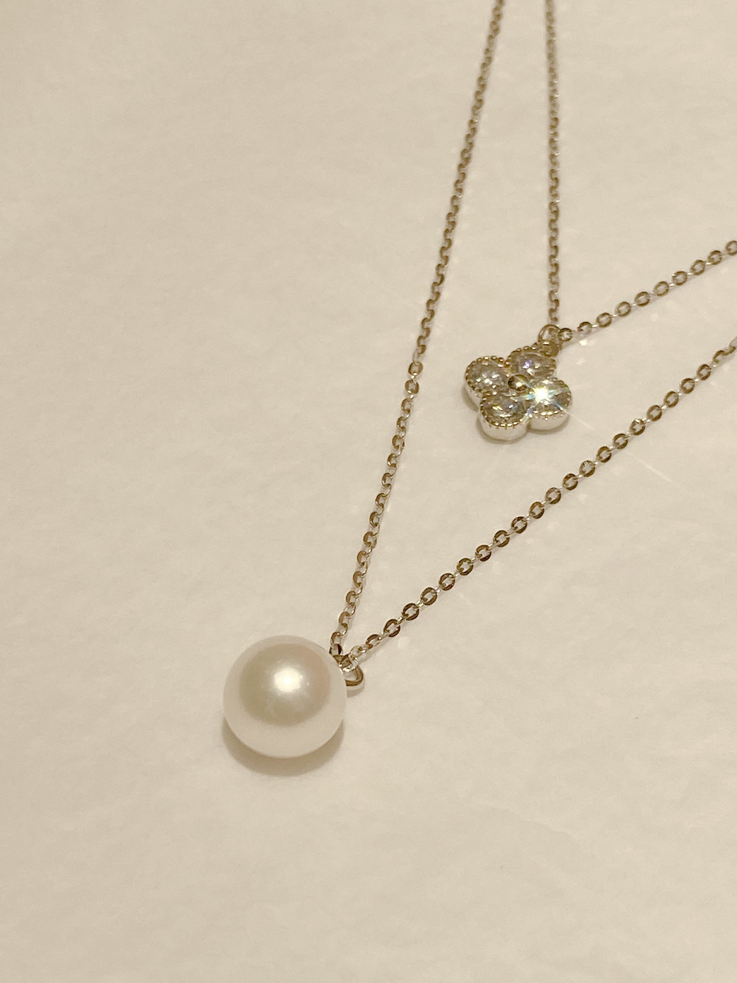 White Gold Plated Sterling Silver Freshwater Pearl Necklace, NL1