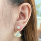 Yellow Gold Plated Sterling Silver Freshwater Pearl Earrings with Mother of Pearl, ER26