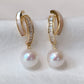 Yellow Gold Plated Sterling Silver Freshwater Pearl Earrings with Mother of Pearl, ER49