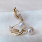 Yellow Gold Plated Sterling Silver Freshwater Pearl Earrings with Mother of Pearl, ER49
