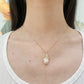 Yellow Gold Plated Sterling Silver Freshwater Pearl Necklace with Mother of Pearl, NL3
