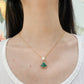 Yellow Gold Plated Sterling Silver Freshwater Pearl Necklace with Malachite, NL7