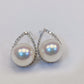 Akoya Pearl Earrings in 18K White Gold with Diamond d0.118ct,7.5-8mm
