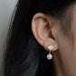 Yellow Gold Plated Sterling Silver Freshwater Pearl Earrings with Mother of Pearl, ER35