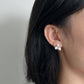 White Gold Plated Sterling Silver Freshwater Keshi Pearl Earrings, ER39