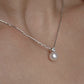 White Gold Plated Sterling Silver Freshwater Pearl Necklace, NL13