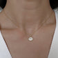 Yellow Gold Plated Sterling Silver Freshwater Pearl Necklace with Mother of Pearl, NL11