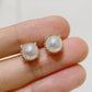 Akoya Pearl Earrings in 18K Yellow Gold with Diamond d0.096ct,8-8.5mm