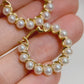 Akoya Pearl Hoop Earrings in 18K Yellow Gold 3.5-4mm