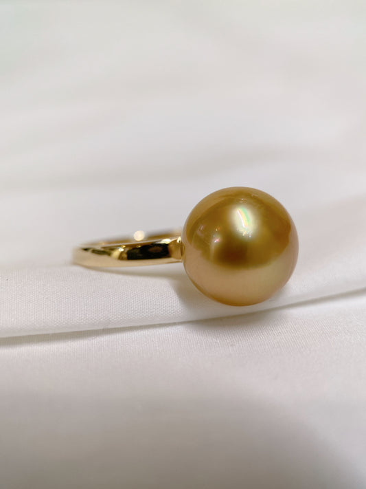 South Sea Golden Pearl Ring in 18k Yellow Gold