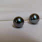 Tahitian Black Pearl Stud Earrings in 18k Yellow Gold